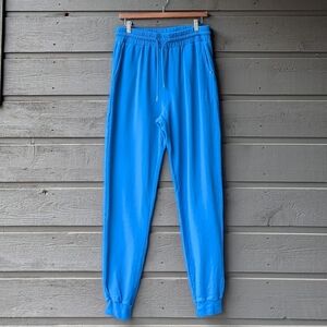 Juniper Bamboo Organic Cotton Stretch Jogger Pants Bright Blue Size Medium